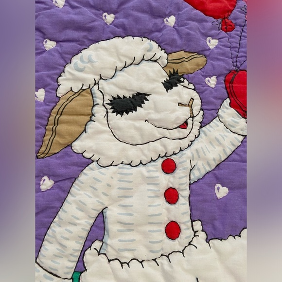 Vintage 90s lamb chop baby blanket - Picture 3 of 4